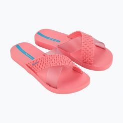Klapki damskie Ipanema Sense Slide. Czerwone klapki damskie Ipanema, bez wzorów, bez obcasa. Za 69.99 zł.