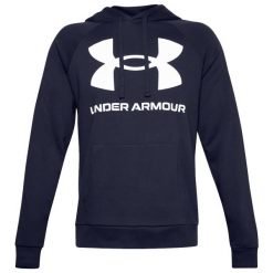 Bluza sportowa męska Under Armour Rival Fleece Big Logo HD. Białe bluzy sportowe męskie Under Armour, bez wzorów, sportowe, bez kołnierzyka, bez ramiączek. Za 228.50 zł.