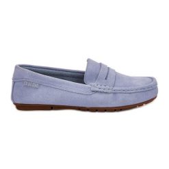 Zamszowe Mokasyny Damskie Big Star RR274943 Niebieskie. Niebieskie mokasyny damskie z zamszu. Za 279.90 zł.