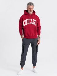 Męskie spodnie JOGGERY z odstającymi i zapinanymi kieszeniami cargo - grafitowe V6 OM-PAJO-0135 - XXL. Szare spodnie materiałowe męskie Ombre Clothing, bez wzorów, z bawełny, wizytowe. Za 113.99 zł.
