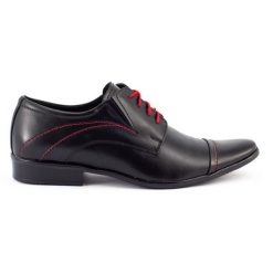 Lukas Buty męskie wizytowe 238 czarne. Czarne buty wizytowe męskie z jeansu, bez zapięcia. Za 367.89 zł.