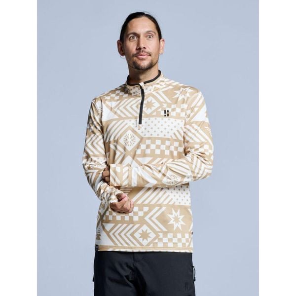 Bluza narciarska - Męska - Cabin Life - biała wielokolorowa. Brązowe bluzy bez kaptura męskie POEDERBAAS, m, z elastanu. Za 264.52 zł.