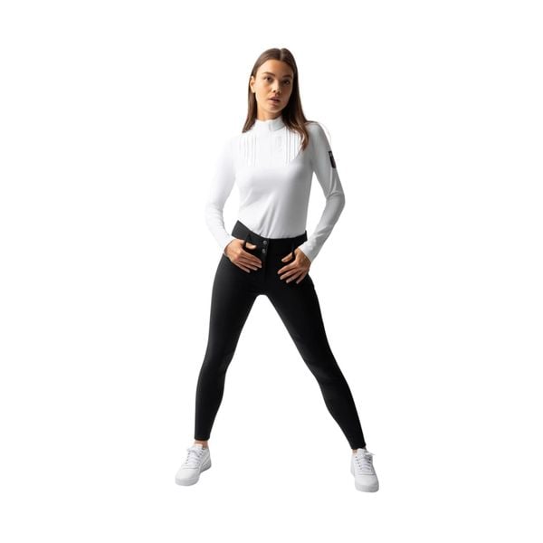 Termoaktywne legginsy jeździeckie z pełnym siedziskiem dla kobiet Horze Tiffany. Czarne bielizna termoaktywna damska HORZE, l, bez wzorów, z materiału. Za 488.00 zł.