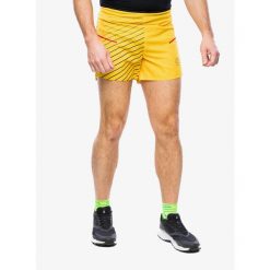 Spodenki do biegania La Sportiva Freccia Short. Żółte szorty męskie La Sportiva, bez kołnierzyka. Za 251.99 zł.