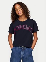 Tommy Hilfiger T-Shirt KG0KG08357 M Granatowy Regular Fit. Niebieskie koszulki dziewczęce Tommy Hilfiger, m, bez wzorów, z bawełny, bez ramiączek. Za 79.99 zł.