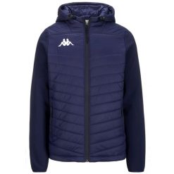 Męska kurtka Kappa Odolon granatowa. Niebieskie kurtki męskie Kappa, l, bez wzorów, z materiału, klasyczne, z kapturem. Za 424.30 zł.