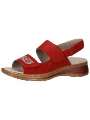Ara Shoes Skórzane sandały w kolorze czerwonym na koturnie rozmiar: 38. Czerwone sandały damskie Ara Shoes, bez wzorów, bez obcasa, na koturnie. Za 197.63 zł.