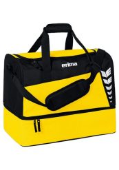 Torba sportowa z dolną przegrodą Erima Six Wings. Czarne torby męskie na ramię Erima, bez wzorów, z poliesteru, na ramię. Za 119.99 zł.