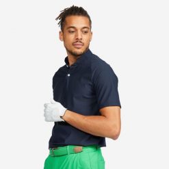Koszulka polo do golfa z krótkim rękawem męska Inesis WW900. Czerwone koszulki polo męskie INESIS, l, bez wzorów, z elastanu, bez ramiączek. Za 59.99 zł.