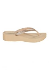 Japonki damskie Ipanema Mesh Chic Plat. Brązowe klapki damskie Ipanema, bez wzorów, z gumy, bez obcasa. Za 119.99 zł.
