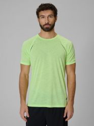 4F Koszulka do biegania szybkoschnąca męska - zielona M. Zielone t-shirty sportowe męskie 4f, l, z dzianiny, bez ramiączek, do biegania. Za 129.99 zł.