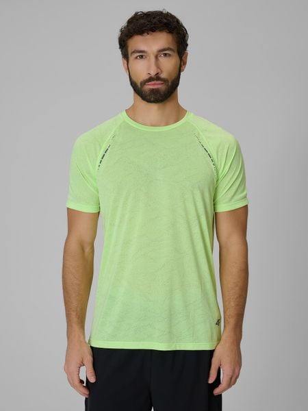 4F Koszulka do biegania szybkoschnąca męska - zielona L. Zielone t-shirty sportowe męskie 4f, l, z dzianiny, bez ramiączek, do biegania. Za 129.99 zł.