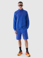 4F Spodenki casual męskie - niebieskie L. Niebieskie szorty męskie 4f, z bawełny, bez kołnierzyka. W wyprzedaży za 79.99 zł.