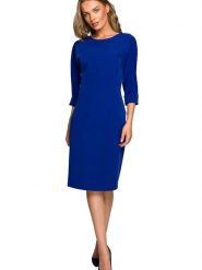 Stylove Sukienka w kolorze niebieskim rozmiar: XXL. Niebieskie sukienki damskie Stylove, xxl, bez wzorów, bez kołnierzyka, bez ramiączek, midi. Za 227.85 zł.