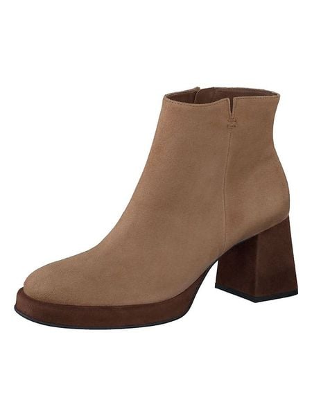 Paul Green Skórzane botki w kolorze jasnobrązowym rozmiar: 40,5. Brązowe botki damskie Paul Green, eleganckie, z okrągłym noskiem, bez obcasa, bez zapięcia. Za 347.99 zł.