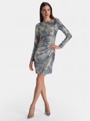 Swing Sukienka koktajlowa 5AG11700 Niebieski Slim Fit. Niebieskie sukienki damskie Swing, bez wzorów, z syntetyku, wizytowe, bez kołnierzyka, bez ramiączek. Za 889.99 zł.