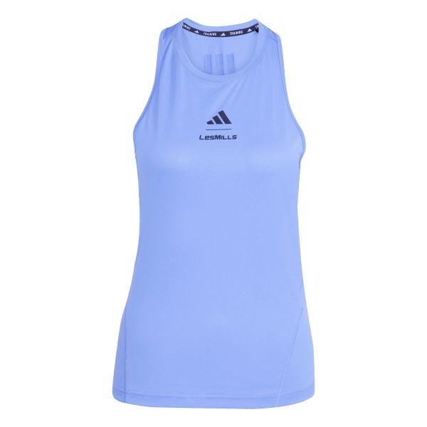 Damski tank top adidas Lesmills. Niebieskie topy damskie Adidas, bez wzorów, bez kołnierzyka. Za 164.50 zł.