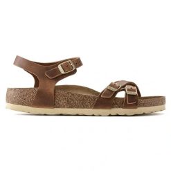 Sandały damskie brązowe Birkenstock Kumba FL. Brązowe sandały damskie Birkenstock, bez wzorów, bez obcasa. Za 499.99 zł.