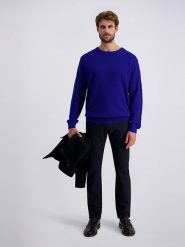 Pierre Cardin Spodnie w kolorze granatowym rozmiar: W40/L34. Niebieskie spodnie materiałowe męskie Pierre Cardin, z aplikacjami, z materiału, klasyczne. Za 189.95 zł.