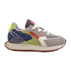 Buty Sportowe Sneakersy Męskie Memory Foam System Big Star NN174344 Szare. Szare buty sportowe na co dzień męskie ze skóry, bez zapięcia. Za 361.10 zł.