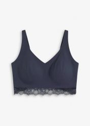 Wyściełany biustonosz braletka, bezszwowy Feel Comfort. Niebieskie biustonosze bonprix, bez wzorów. Za 84.99 zł.