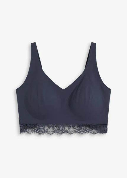 Wyściełany biustonosz braletka, bezszwowy Feel Comfort. Niebieskie biustonosze bonprix, bez wzorów. Za 84.99 zł.