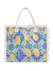BLE Shopper bag ze wzorem - 43 x 35 x 12 cm rozmiar: onesize. Shopper bag damskie BLE, bez wzorów, z materiału, na ramię, bez dodatków. Za 85.19 zł.