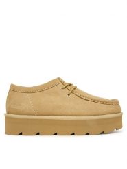 Clarks Półbuty Meare Walla. 26183785 Beżowy. Brązowe półbuty damskie Clarks, bez wzorów, ze skóry, bez obcasa, na płaskiej podeszwie. Za 479.99 zł.