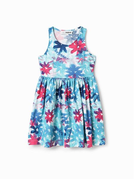 Desigual Sukienka codzienna 23SGVK02 Niebieski Regular Fit. Niebieskie sukienki dziewczęce Desigual, bez wzorów, z bawełny, bez ramiączek. Za 149.99 zł.