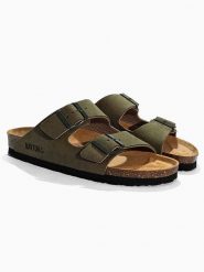 BAYTON Klapki "Atlas" w kolorze khaki rozmiar: 40. Brązowe klapki damskie Bayton, bez wzorów, bez obcasa. Za 155.95 zł.