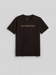 4F T-shirt regular z nadrukiem męski - brązowy M. Brązowe t-shirty męskie 4f, m, bez wzorów, z bawełny, bez kołnierzyka. Za 69.99 zł.