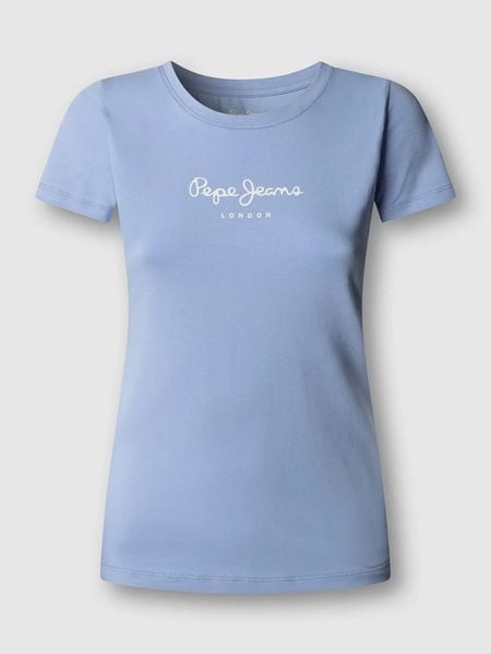 Pepe Jeans Koszulka "New Virginia" w kolorze błękitnym rozmiar: XXS. Niebieskie bluzki damskie Pepe Jeans, xxs, bez wzorów, z jeansu, bez kołnierzyka, bez ramiączek. Za 75.95 zł.