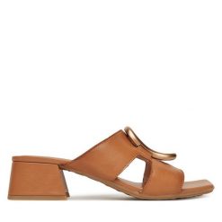 Klapki Hispanitas. Brązowe klapki damskie Hispanitas, bez wzorów, bez obcasa. Za 489.99 zł.