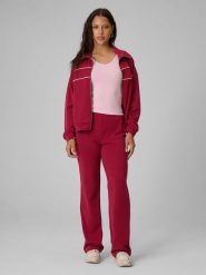 4F Spodnie dresowe z prostymi nogawkami z modalem damskie - burgundowe M. Czerwone spodnie dresowe damskie 4f, m, bez wzorów, z dresówki. Za 149.99 zł.
