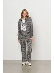 &Co Woman Spodnie "Patrice" w kolorze czarno-kremowym rozmiar: XXL. Brązowe spodnie materiałowe damskie &Co Woman, bez wzorów, z materiału, z podwyższonym stanem. Za 271.03 zł.