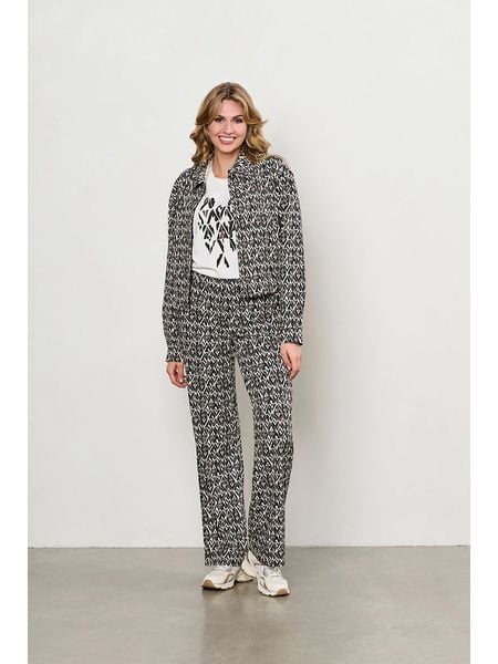 &Co Woman Spodnie "Patrice" w kolorze czarno-kremowym rozmiar: XXL. Brązowe spodnie materiałowe damskie &Co Woman, bez wzorów, z materiału, z podwyższonym stanem. Za 271.03 zł.