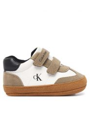 Calvin Klein Niechodki V0B9-83438-1976 Beżowy. Brązowe buty sportowe chłopięce CALVIN KLEIN, ze skóry, bez zapięcia. Za 214.99 zł.