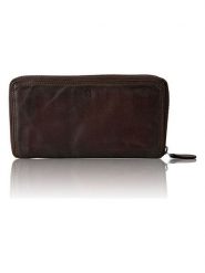 Bellicci Skórzany portfel "Greta" w kolorze brązowym - 19,5 x 10 x 3 cm rozmiar: onesize. Brązowe portfele damskie Bellicci, bez wzorów, z materiału. Za 97.95 zł.