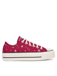 Converse Trampki Chuck Taylor All Star Lift Platform Embroidered Floral Patchwork A15535C Bordowy. Czerwone trampki i tenisówki damskie Converse, bez wzorów, z materiału. Za 339.99 zł.
