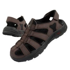 Buty sandały męskie Skechers Arch Fit. Brązowe sandały męskie Skechers, ze skóry ekologicznej, bez zapięcia. Za 199.00 zł.