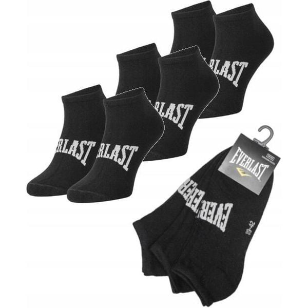 Skarpetki sneaker do kostki Everlast 3-pak. Czarne skarpetki męskie Everlast, bez wzorów, z bawełny. Za 19.99 zł.