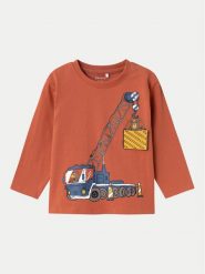 NAME IT Bluzka 13233674 Pomarańczowy Regular Fit. Brązowe t-shirty chłopięce Name it, bez wzorów, z bawełny, bez ramiączek. Za 69.99 zł.