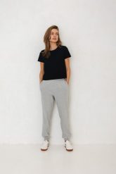 SPODNIE CELINE SZARY MELANŻ M - Flawless. Szare spodnie dresowe damskie Flawless, m, bez wzorów, z bawełny. Za 300.00 zł.