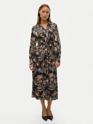 Vero Moda Sukienka koszulowa Thora 10320742 Czarny Regular Fit. Czarne sukienki damskie Vero Moda, s, bez wzorów, z syntetyku, bez kołnierzyka, bez ramiączek, koszulowe. Za 159.99 zł.