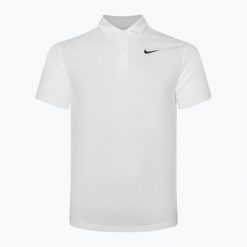 Koszulka tenisowa męska Nike Court Dri-Fit Polo Solid. Białe koszulki polo męskie Nike, m, bez wzorów, bez ramiączek. Za 189.99 zł.