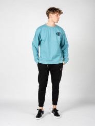 Bluza trekking męska. Niebieskie bluzy bez kaptura męskie CHAMPION, m, z bawełny. Za 166.00 zł.
