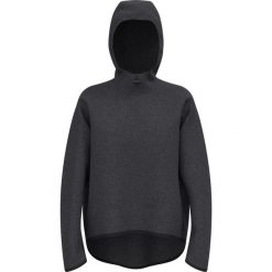 Bluza damska Odlo Mid layer hoody Active 365 knit. Czarne kurtki do biegania damskie Odlo, m, bez wzorów, z bawełny, z kapturem. Za 549.99 zł.