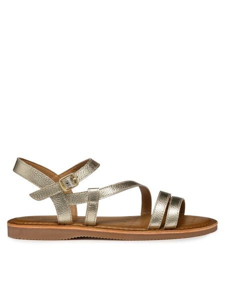 Geox Sandały J Eolie J55BSA 44 C2010 M Złoty. Żółte sandały dziewczęce Geox, ze skóry, bez zapięcia. Za 119.99 zł.