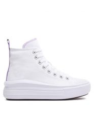 Converse Trampki Chuck Taylor All Star Move Platform A03667C Biały. Białe trampki i tenisówki dziewczęce Converse, bez wzorów, z materiału, bez zapięcia. Za 219.99 zł.
