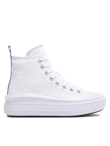 Converse Trampki Chuck Taylor All Star Move Platform A03667C Biały. Białe trampki i tenisówki dziewczęce Converse, bez wzorów, z materiału, bez zapięcia. Za 299.99 zł.